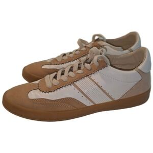 Miu Miu Inspired Tan Cream Colorblock Low Top Sneakers Gum Sole Womens 8.5‎